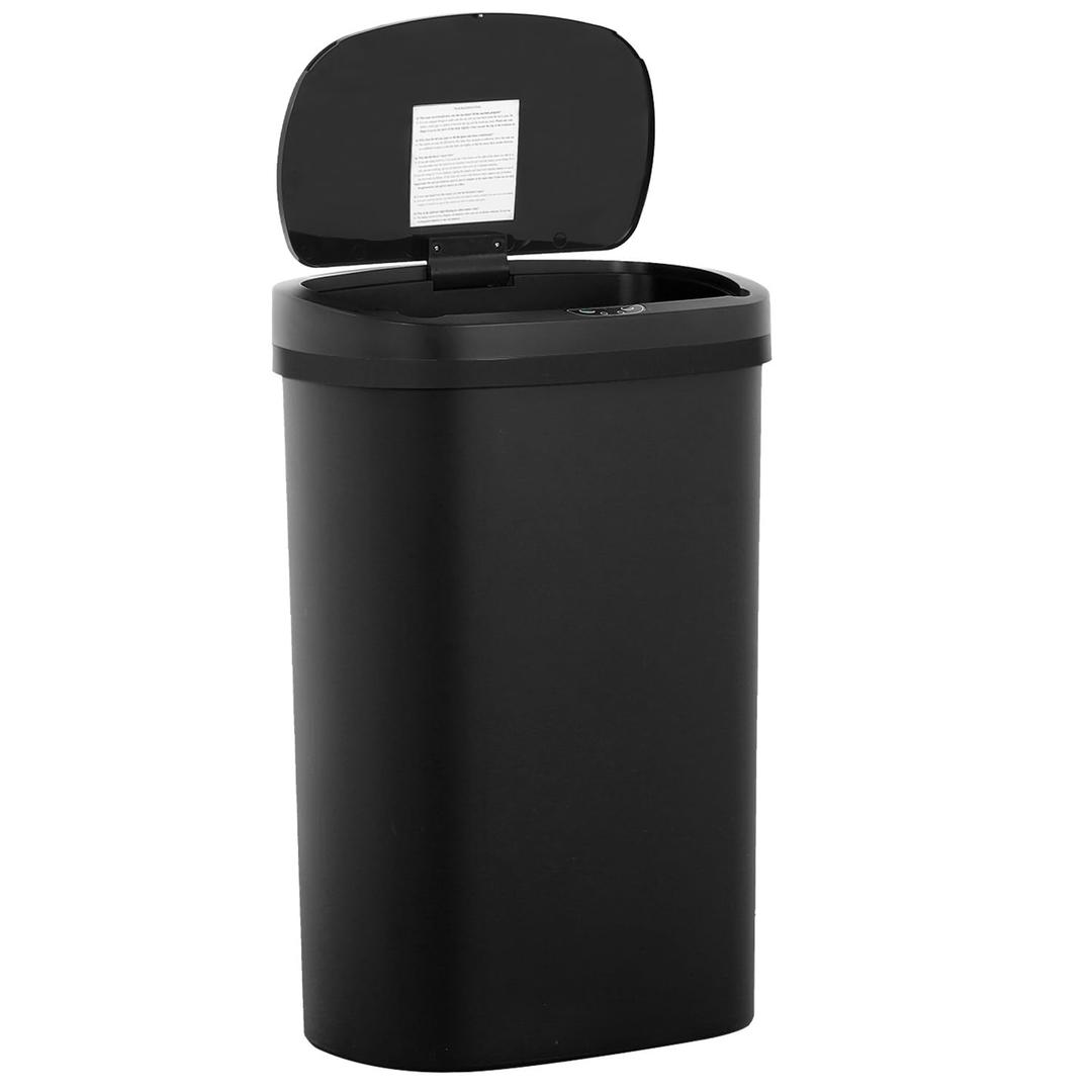 BestOffice 13 Gallons Automatic Sensor Kitchen Trash Can with Lid, Touchless Garbage Can for Bathroom, Bedroom, Home Office Waste Bin 50L (Light Grey)