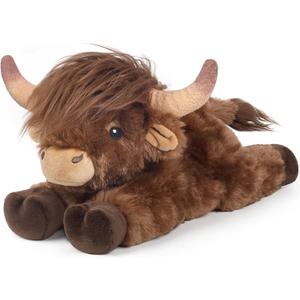 Highland Cow Stuffed Animals, Microwavable Stuffed Animal Adorable Fluffy Highland Cow Plush for Warmth Comfort, Heatable Coolable Lavender Scent Toy, Cute Soft Plushies Gift for Kid Boys Girl & Adult