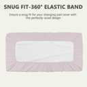 Vegan Leather Changing Pad Cover - 31"X 16" - Waterproof Wipeable, Extra Thick & Portable & Non-Slip Diaper Mat - Fits Standard Changing Tables for Baby Boy Girl (Pink)