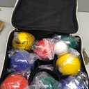 ropoda 107mm Bocce Ball Set Regulation Size and Weight with 8 Resin Bocce Balls, Resin Bocci Balls for Professional Tournament Competition, 60mm Pallino, Nine-Grid Shockproof Carrying Bag(2-8 Players)