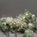 Mkono Peonies Artificial Flowers, Small Silk Flowers for Home Decor Indoor Fake Bouquet Faux Floral Arrangements Dining Table Centerpieces for Kitchen Party Decor White 16 Bundles