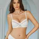 Avidlove Women's Underwire Bra Push Up Ultra Light Non-Padded Everyday Lingerie Bralettes (White, S)