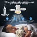 22inch Ceiling Fans with Lights, 6-Speed Reversible DC Motor, Dimmable LED Light, 3CCT, Quiet Operation, for Kitchen Bedroom Dining Room Patio (White)
