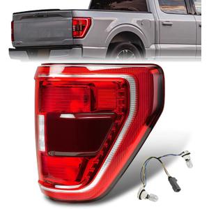 Tail Lights Compatible with 2021-2023 Ford F150 XL/STX/XLT/TREMOR Rear Taillight with Bulb and Wiring Harness Halogen Tail Light Assembly OE: ML3Z13404C ML3Z13404B Right Passenger Side & Blindspot