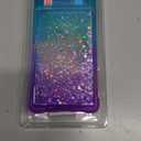 For Pixel 6 Case with Screen Protector*2, Clear Liquid Sparkle Glitter Floating Quicksand Phone Case, Soft TPU Bumper Shockproof Protective, Pixel 6 Phone Case for Women Girls,Pink/Blue