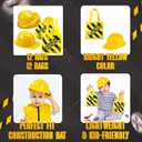 Bedwina Construction Themed Party Supplies - (24 Pack) Construction Party Favors Hat & Mini Tote Bag Supplies - (12) Yellow Construction Hats for Kids & (12) Construction Goodie Bags