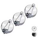 Chrome AC Heater Blower Fan Control Knobs (3 Pcs) | Compatible with Peterbilt 330 350 357 367 375 378 379 384 386 387 HVAC Climate Control Module Switch | Replaces 702-5401 121-0001-000