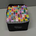 Alcohol Markers 100 Colors Art Markers Professional Art Pen Dual Tips Plus 1 Blender Permanent Ink for Painting, Coloring and Drawing (White)