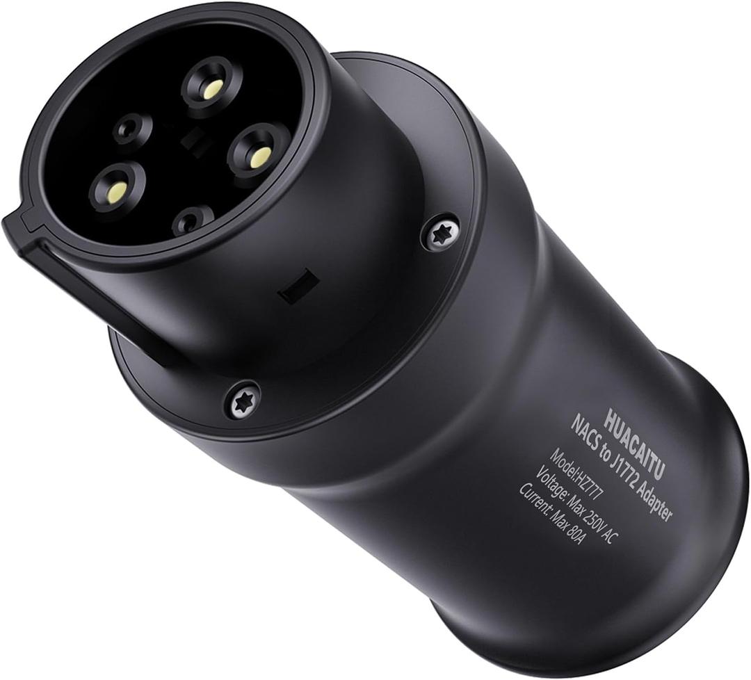 Tesla to J1772 Adapter, NACS to J1772 EV Charger Adapter Up to 80A 250V, for Tesla Charging station, High Power Wall Connector/Destination Chargers/Mobile Connectors, J1772 EVs Accessories for Travel (DeepGray)