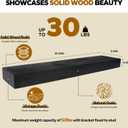 Floating Shelves 3 inch Thick for Wall Set of 2,Solid Pine Wood Wall Mount Shelf for Kitchen Living Room Bedroom Bathroom,8" D x 30" L x 3" H-Black