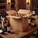 Lounsweer 5 Pcs Wine Bottle Moving Shipping Boxes 14 x 12 x 13 Inch