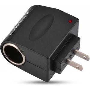 Car AC to DC Cigarette Lighter Power Converter, 220 V Cigarette Lighter to 12 V Wall Outlet Socket Adapter, Plug and Play Power Supply Transformer, Universal for Most 12 V Devices (Black)