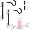 2 x 2 Pack Heavy Duty Window Bird Feeder Hooks, Dual Suction & Screw Mount Metal Hanging Hooks, High Load Bearing Rustproof for Bird Feeders, Wind Chime & Outdoor Garden Decor (Bird Feeder Not Included)