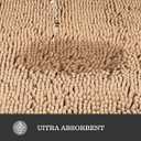 Thick Chenille Bath Mats | Absorbent and Washable Bath Rug Non-Slip, Soft Rugs for Bathroom, Shower, Sink 20" x 32, Ivory Cream