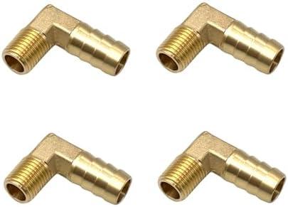 3 Pcs 90 Degree Elbow Brass Barb Fittings, 1/4 Inch NPT to 1/2 Inch OD Hose Barb for Low-pressure,Fuel,Air and Non-potable Water Chilling Application
