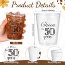 Acellegic 50 Pack 50th Birthday Frost Cups 12 oz Cheers to 50 Years Birthday Decorations Disposable Clear Plastic Cups for Women Men Cold Drinks Wedding Anniversary Party Favors