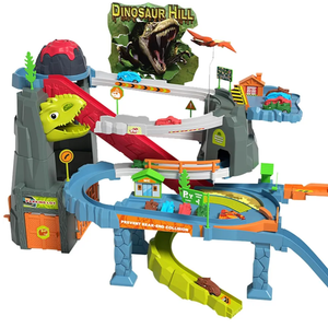 Dinosaur Track Toy, Electric Simulated Scenario Car Road, Children's Competition Race Track, Music Adventure Directing Traffic Car Ramp Toy, Christmas New Year Birthday Gift for Kids Toddlers 3-12