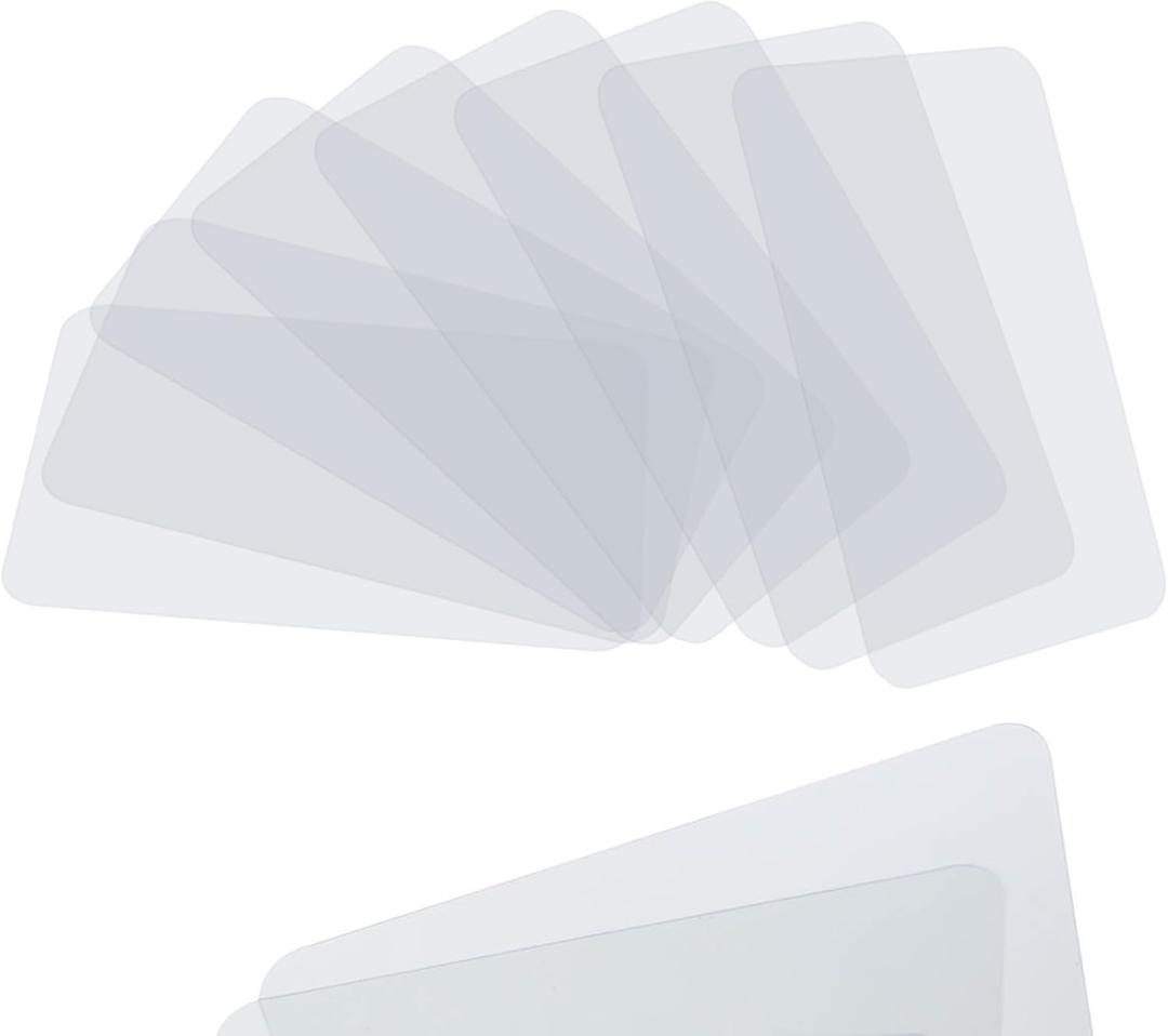 CraftyCrocodile Clear Plastic Placemats Set of 8 - Vinyl Table Protector for Dining, Kitchen, Office, Painting Table, Shelves - Heat Resistant, Crystal Clear, Wipeable Place Mats - 17.5x12