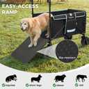 Extra Large Dog Stroller for Large Dogs up to 100lbs Anti-Slip Ramp for Senior, Injured & Arthritic Dogs | Foldable All-Terrain Pet Wagon, Shock-Absorbing Wheels with Brake, Expandable Tailgate,Blue