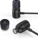 LUDOS Ultra Wired Earbuds in-Ear Headphones, Earphones with Microphone, Noise Isolating Ear Buds, Memory Foam for iPhone, Samsung, School Students, Kids, Women, Small Ears - Black