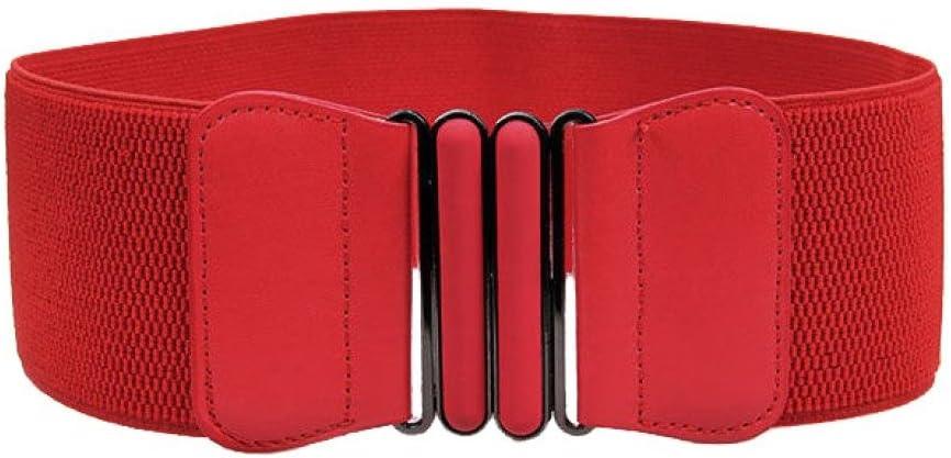 VOCHIC Wide Elastic Plus Size Dress Belt for Women Waist Belts Stretch Waistband (XXXL(Suit for Waist Size 40"-50"), Red)