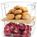 IDEATECH Pantry Organizers and Storage, Kitchen Storage and Organization for Onion, Potato, Veggies, Stackable Clear Organizer Bins for Pantry, Shelf, Kitchen Cabinet, Bathroom Organization(2Pack)