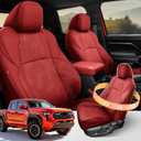 DiffCar® Seat Covers for Toyota Tacoma 2026 2025 2024 Double Cab(Gas Only), Full Set Faux Nappa Leather Truck Accessories for Tacoma 4th Gen, Car Seat Protectors Custom Fit for Tacoma Seat, Red Camo