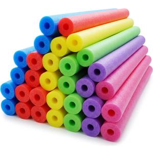 Hollowfly 12 Pcs Pool Noodles Bulk Foam Swimming Noodles Small Hollow Bright Foam Tube Pool Sticks for Craft Projects Adults Swimming Floating (40 x 1.6,Multi Colors)