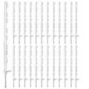25 Pack Electric Fence Posts,48 Inch/4FT Step-in Plastic Posts for Farm and Garden,Temporary Sturdy Fencing System for Electric Fencing and Yard Protection, White