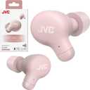 JVC Marshmallow True Wireless Bluetooth 5.3 Earbuds  28H Battery, Memory Foam Earpieces for All-Day Comfort, IPX4 Water Resistant, Mic, Compact Case, for iPhone & Android (Pink)