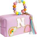 Birthday Gifts for Kids 4 5 6 7 8 9 10 11 12 year Old, Girl gifts Skin Care, Letter Pouch Cosmetic Toiletry Bag, Personalized Gift for Girl, Gift Bags (Small, N)