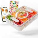 Travel Snack Container for Kids – Snackle Box with 8 Removable Compartments, Utensils and Recipe QR – Snack Box for Road Trips, Beach, Picnic and School Lunch, Large