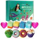 10 Bath Bombs for Kids, Bath Bomb Gift Set, Natural Bubble Bathbombs, Shea Butter Dry Skin Moisturize, Fizzy Spa Bath for Her Mom Women Kids Girls Girlfriend, Birthday, Valentines Day