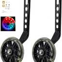 a Pair of Children's Bicycle Riding Flash Silent Training Wheels, Suitable for 12-20 inch Single Speed Bicycles (black)