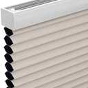 Changshade Cordless Cellular Shades, Blackout Honeycomb Shades for Windows, Pull Down Pleated Blinds, Easy to Install for Indoor Windows and French Doors,23" W x 50" H, Beige