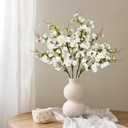 Artificial Cherry Blossom Branches 31.5'', 4 Pack Faux Spring Flowers for Tall Vase, Realistic Flower Stems for Home Decor, Wedding, Easter, Table Centerpiece and Party Decor (Pure White)