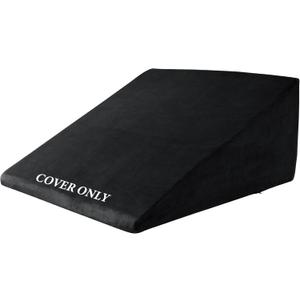 HOMBYS Ultra Soft Velvet Bed Wedge Pillow Cover-Super Soft Fleece Pillowcase with Zipper Design, Removable & Machine Washable Pillowcase, (Black, 25"x25"x10.5")
