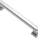 10 Pack Polished Chrome Cabinet Pulls, 5 Inch(128mm) Hole Center Cabinet Handles Kitchen Pulls for Cabinets and Drawer AL3071CP