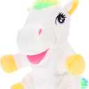 DECHOUS Unicorn Hand Puppet for Interactive for Storytelling and Teaching Soft Material Enhances Imagination and Communication Skills for Role Play and Creativity
