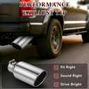 Exhaust Tip 3" Inlet 5" Outlet 12" Long, High Performance Stainless Steel, Rustproof Polished Finish, Rolled Angle Cut, Bolt-On Diesel Tail Pipe, Universal for Car Truck
