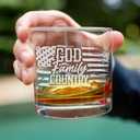 God family Country Engraved Whiskey Glass, Army Veteran Gift, Custom Etched Rocks Glass, Proud American Soldier, Made in USA, Father's Day Gift, Military Retirement