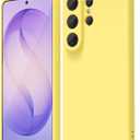 oakxco for Samsung Galaxy S26 Ultra Case Silicone, Thin Slim Grip Soft Rubber Gel Protective Phone Case for Women, Matte Plain Solid Color Aesthetic Cute Girly Case with Camera Cover, Yellow