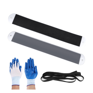 2pcs RV Slide Out Floor Protectors, Large 48.03x6.69in Premium PE and EVA Slide Out Sleds Protector with 2pcs Pull Straps & 1 Pair Gloves for Camper Travel Trailer(Black)