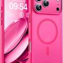 TOCOL for 17 Pro Max Case, Full Camera Protection, Built-in Magnetic Ring, Compatible with Magsafe Charger, Translucent Matte Phone Case for17 ProMax 6.9 inch (Hot Pink)