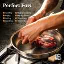siraat Titanium Hammered Pan Pro Medium, 3-Layer Induction, 10-Inch