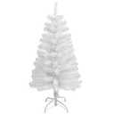 CCINEE 3Ft Artificial Christmas Tree, White Tabletop Hinged Christmas Tree with Metal Stand 130 Branch Tips Mini Christmas Tree for Xmas Party Supplies Home Indoor Decoration