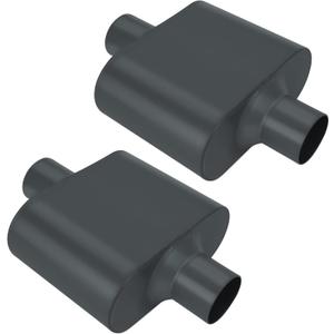 Pair of Single Chamber Performance Race Muffler 2.5" Center/Center Universal Muffler (2.5 Inch)