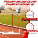 Adjustable Track and Field Hurdles Height Sports Training Hurdle with Counterweight Heavy Duty Track and Field Equipment Practice Training from 30 to 42 Inch for Athletes Adults, 2 pcs