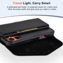 Leather Cell Phone Holster with Card Holder and Belt Clip Protective Case for iPhone Pro Max, Plus 17 16 15 14 13 12 16e, Samsung Galaxy FE, Plus S25 S24 S23 S22, L-Black