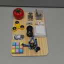 Busy Board Toy for Toddlers, 11 in 1 Wooden Montessori Educational Fidget Sensory Toy for Stress Relief, Activity Board Desk Gadget for Kids Preschool Learning, Car Airplane Travel Birthday Gift 11"